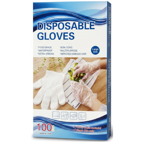 قفازات للاستخدام مرة واحدة مقاس كبير 100 قطعة